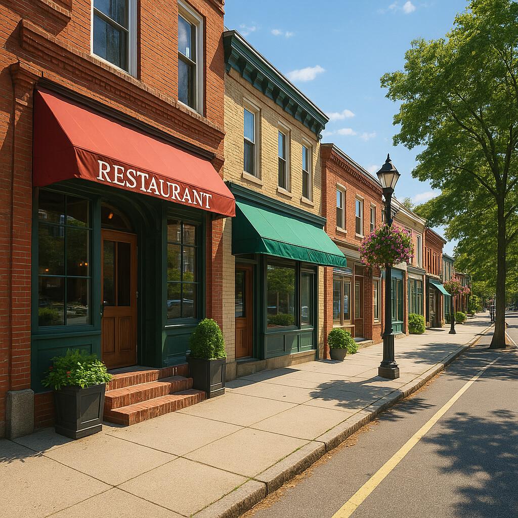 North Andover downtown restaurant storefront on main street